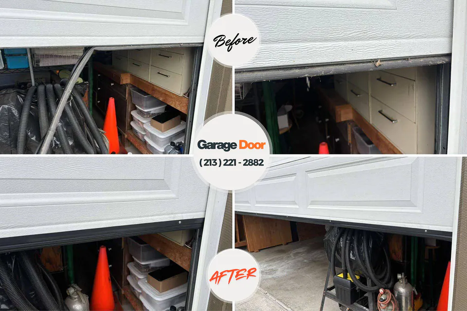 Before and after: garage door repair 76240
